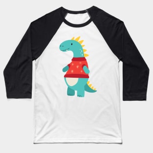 Cute dino prepared for the winter Baseball T-Shirt